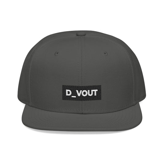 "D_VOUT" Embroidered Flatbill Snapback