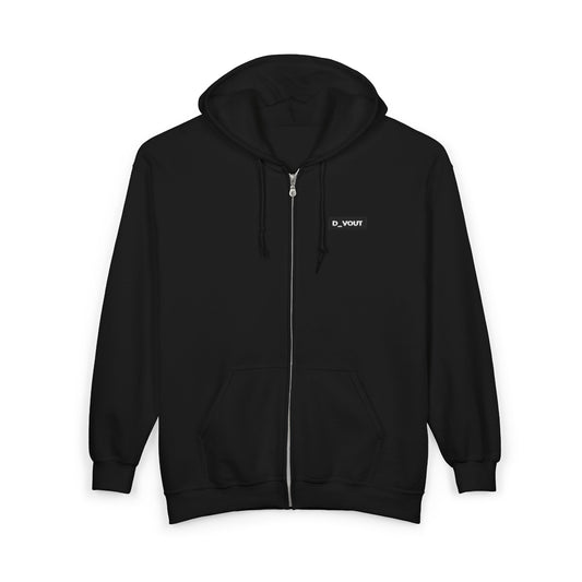 "D_VOUT" Embroidered Full-Zip Hoodie