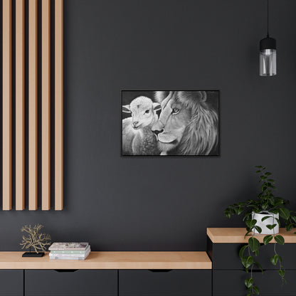 "LION & LAMB" Framed Canvas Gallery Wrap