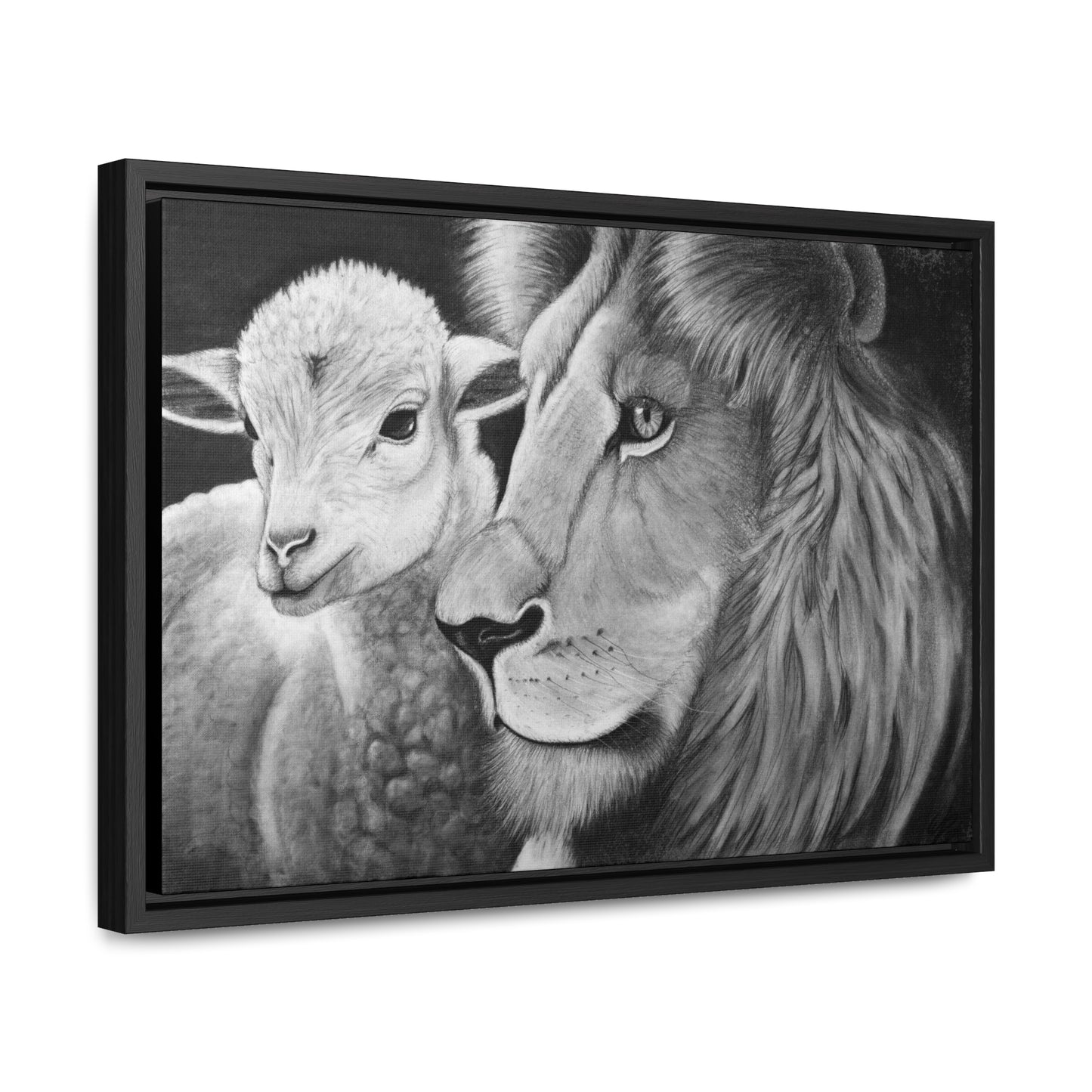 "LION & LAMB" Framed Canvas Gallery Wrap