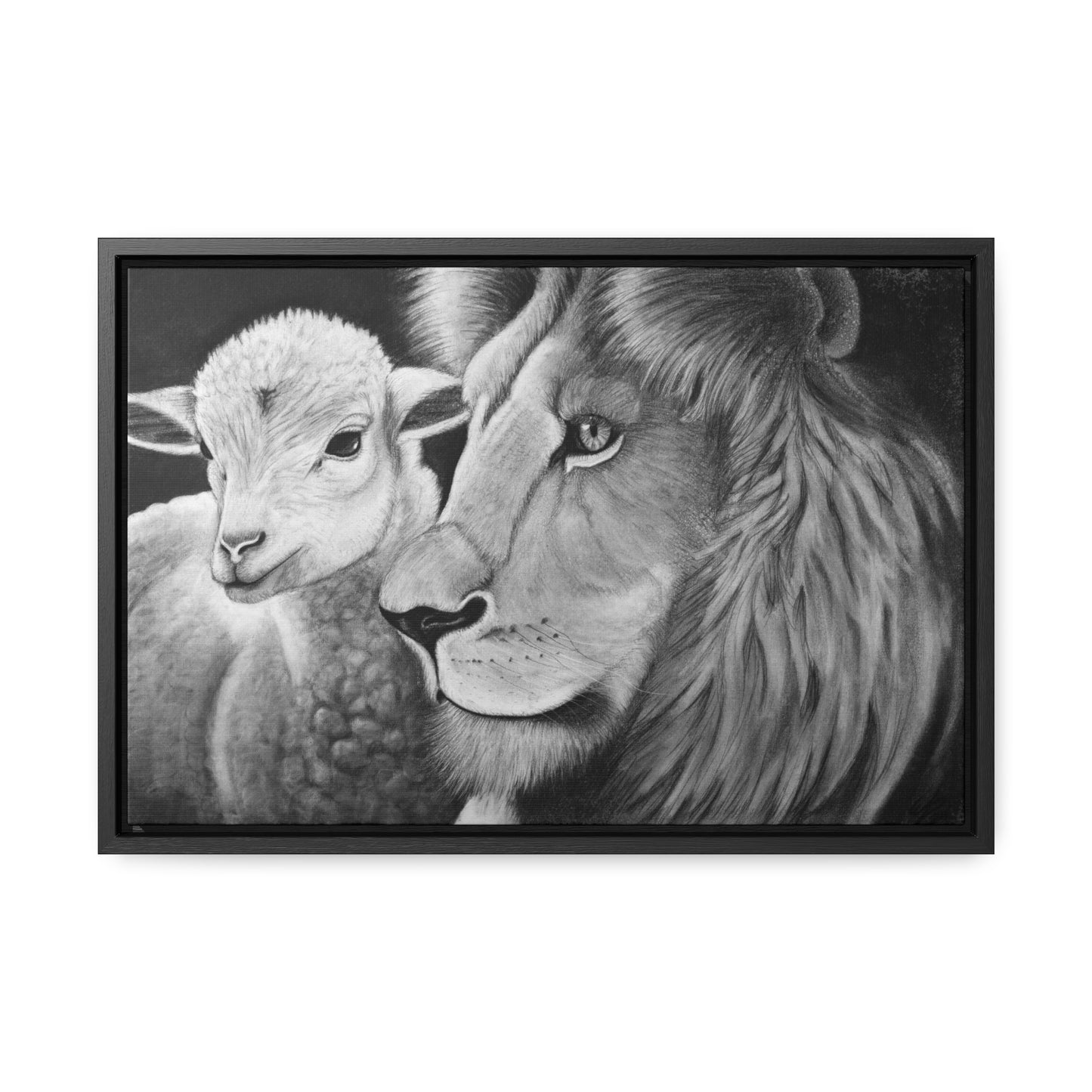 "LION & LAMB" Framed Canvas Gallery Wrap