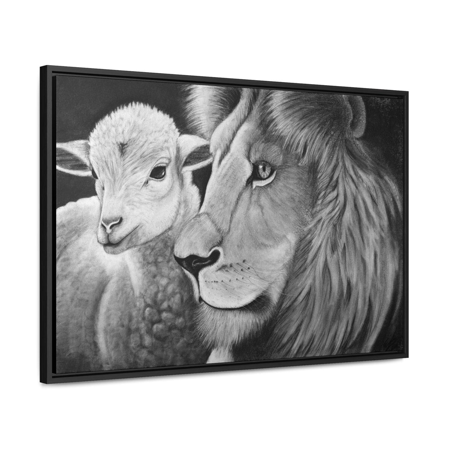 "LION & LAMB" Framed Canvas Gallery Wrap