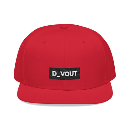 "D_VOUT" Embroidered Flatbill Snapback