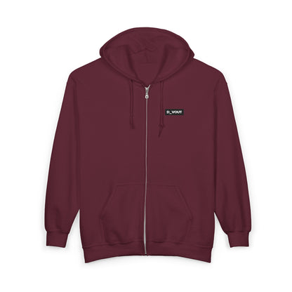 "D_VOUT" Embroidered Full-Zip Hoodie
