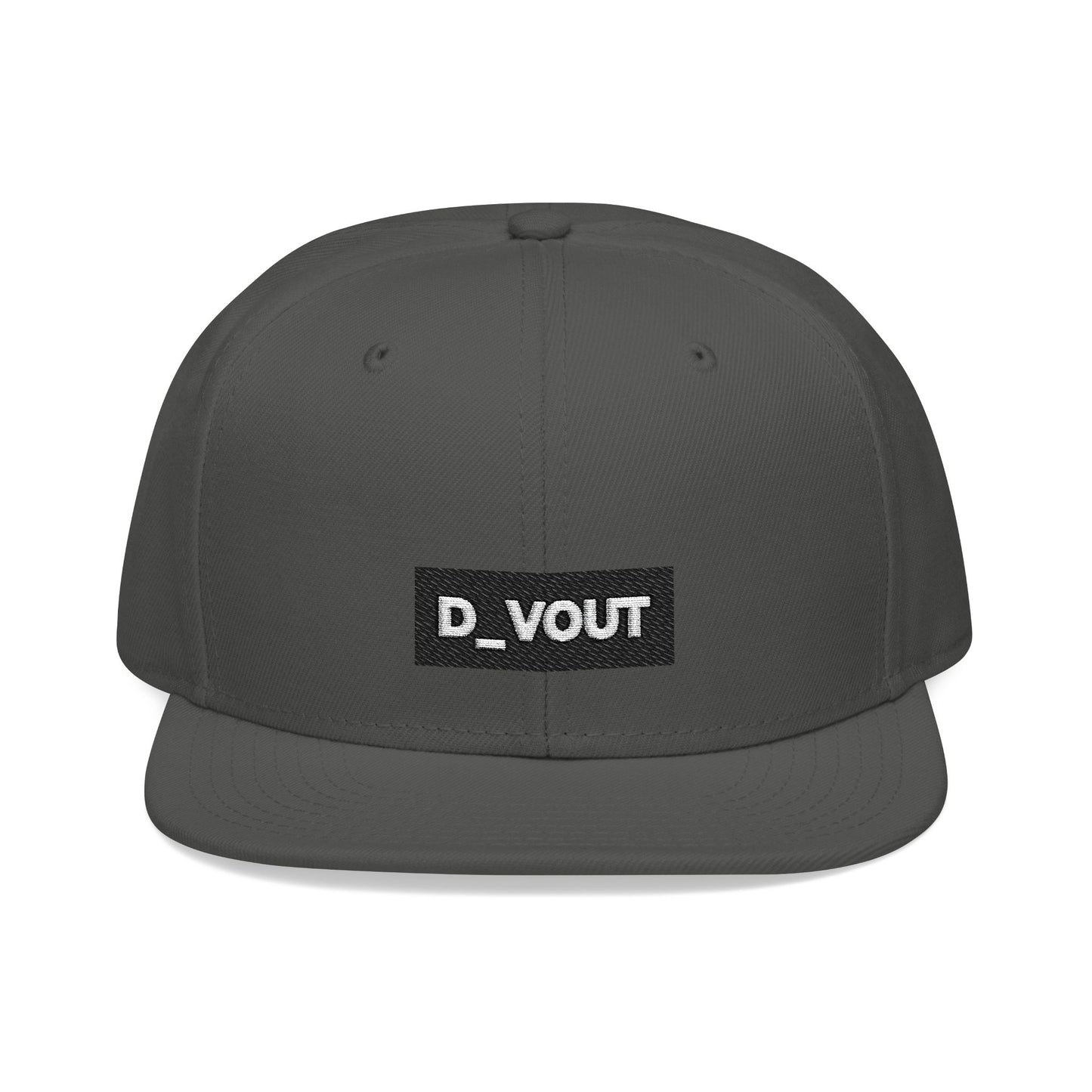 "D_VOUT" Embroidered Flatbill Snapback