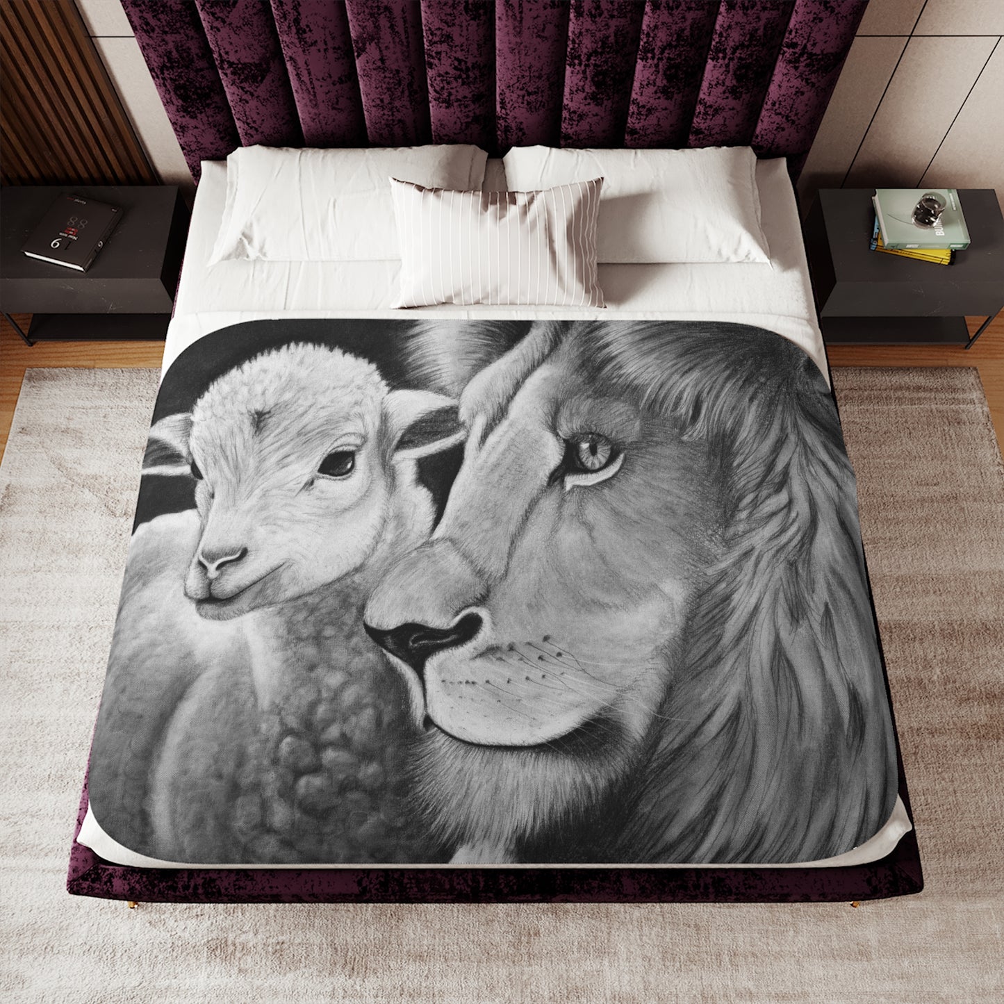 "LION & LAMB" Sherpa Blanket