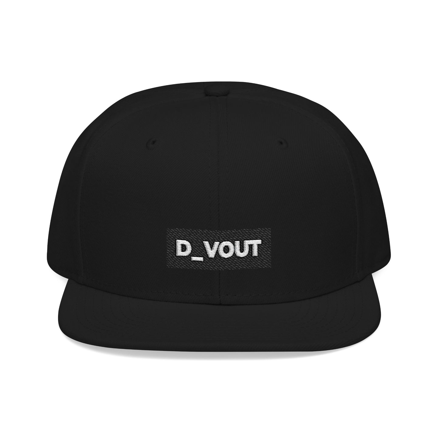 "D_VOUT" Embroidered Flatbill Snapback