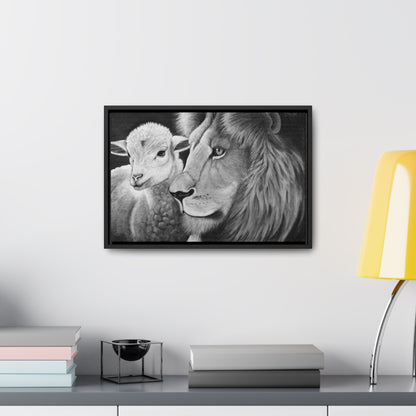 "LION & LAMB" Framed Canvas Gallery Wrap