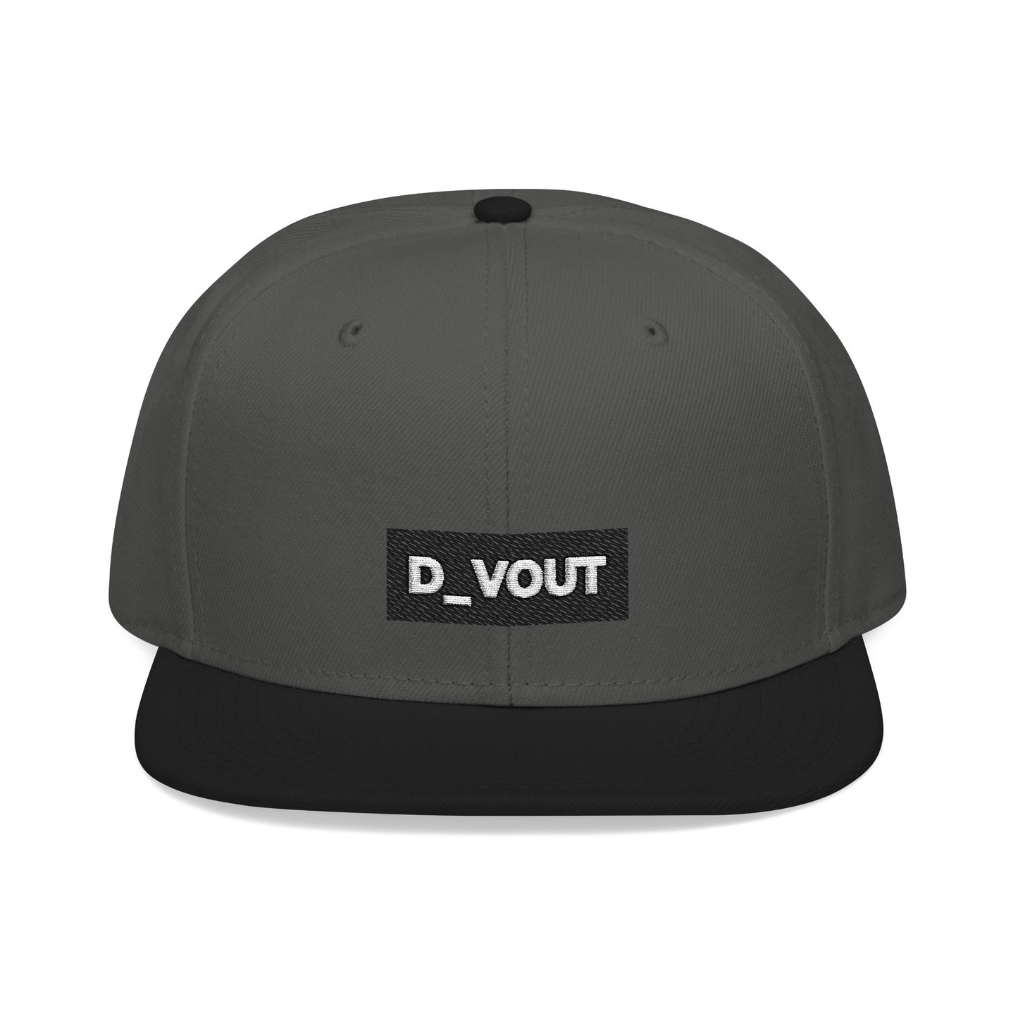 "D_VOUT" Embroidered Flatbill Snapback