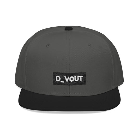 "D_VOUT" Embroidered Flatbill Snapback