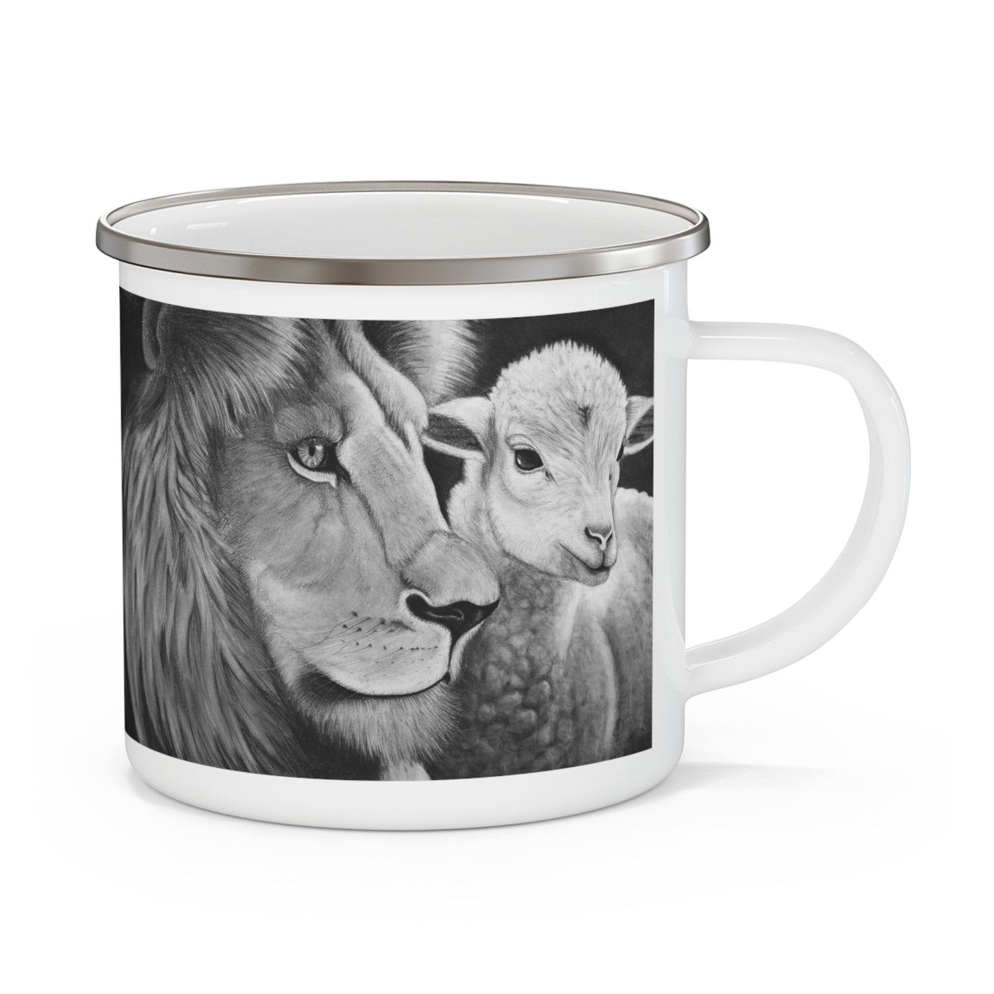 "LION & LAMB" Enamel Camping Mug