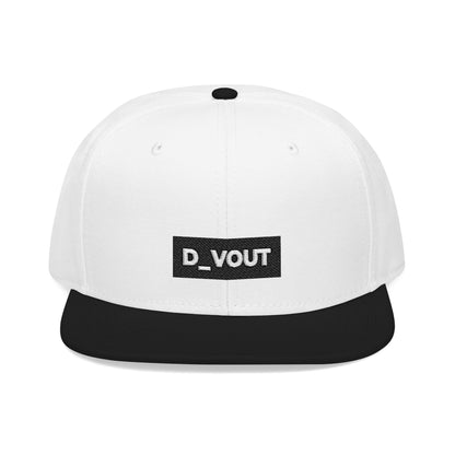 "D_VOUT" Embroidered Flatbill Snapback