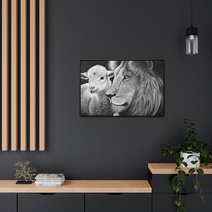 "LION & LAMB" Framed Canvas Gallery Wrap