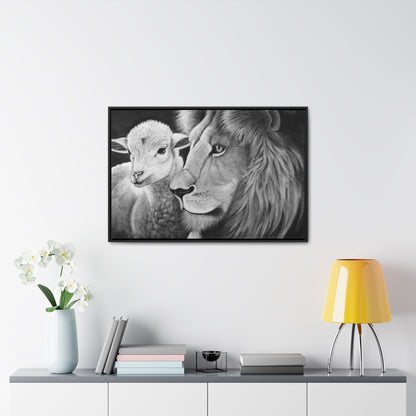 "LION & LAMB" Framed Canvas Gallery Wrap