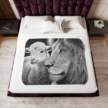 "LION & LAMB" Sherpa Blanket