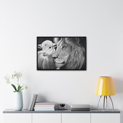 "LION & LAMB" Framed Canvas Gallery Wrap