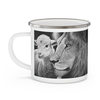 "LION & LAMB" Enamel Camping Mug