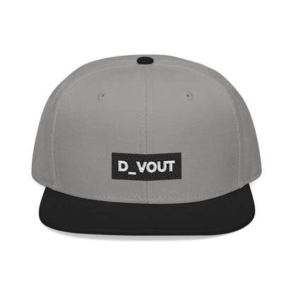 "D_VOUT" Embroidered Flatbill Snapback