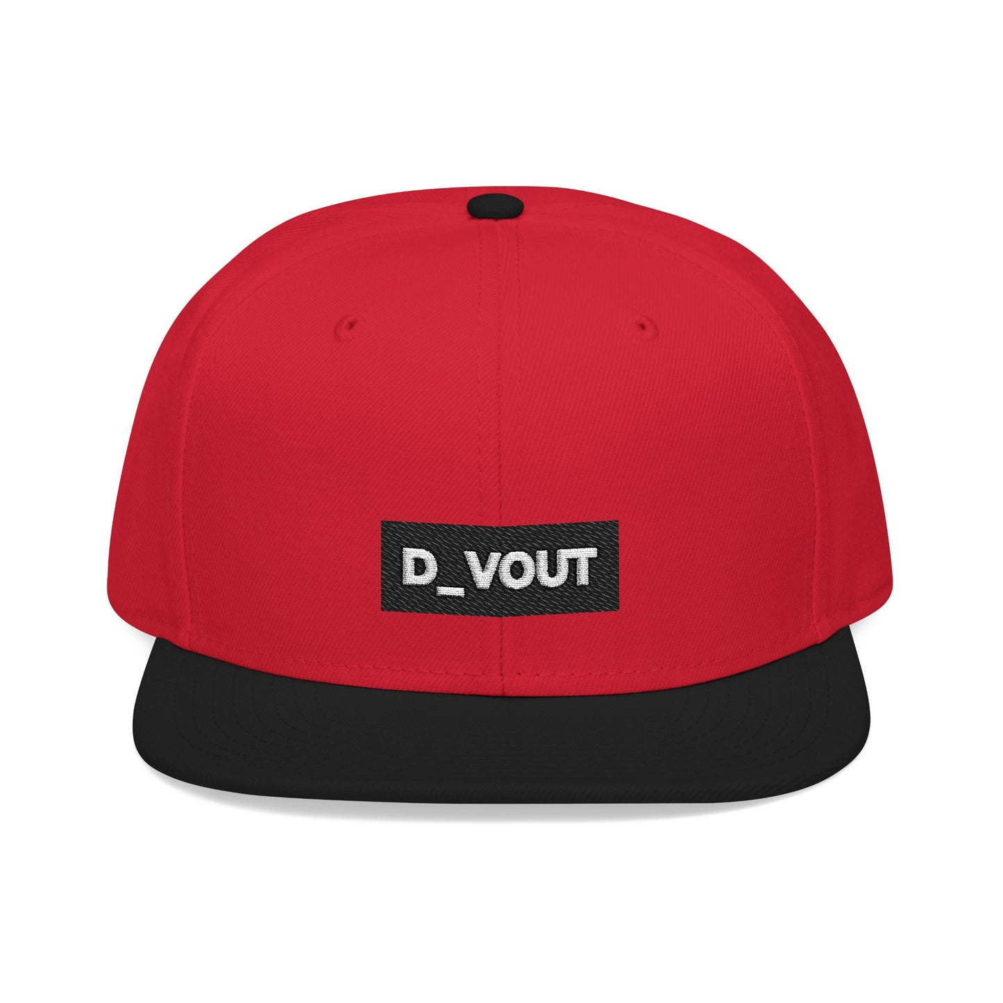 "D_VOUT" Embroidered Flatbill Snapback