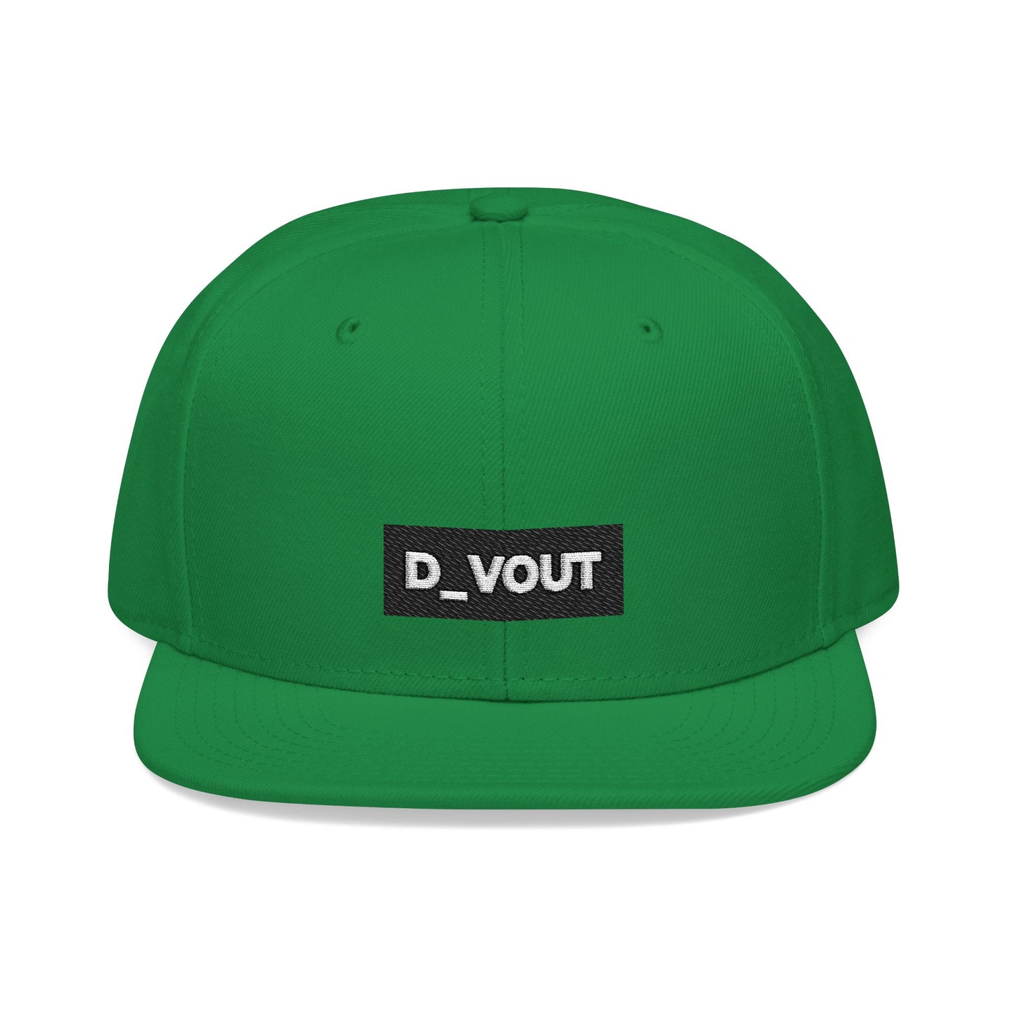 "D_VOUT" Embroidered Flatbill Snapback