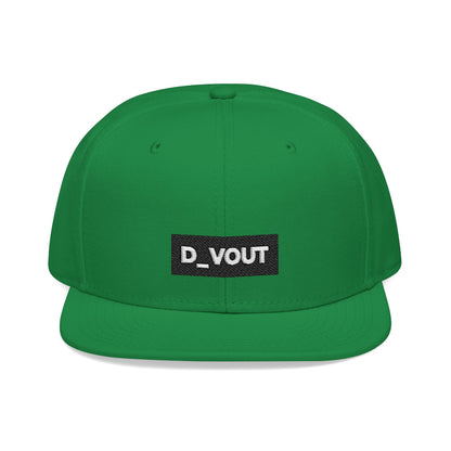 "D_VOUT" Embroidered Flatbill Snapback
