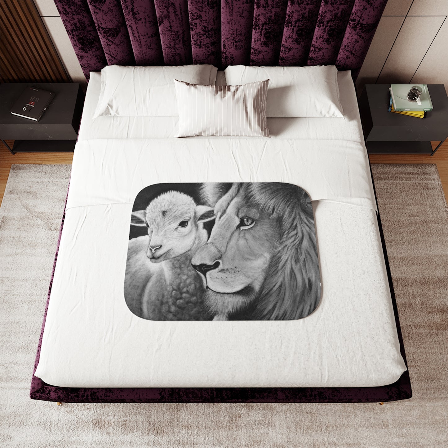 "LION & LAMB" Sherpa Blanket