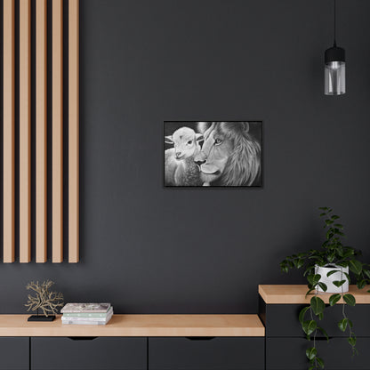 "LION & LAMB" Framed Canvas Gallery Wrap