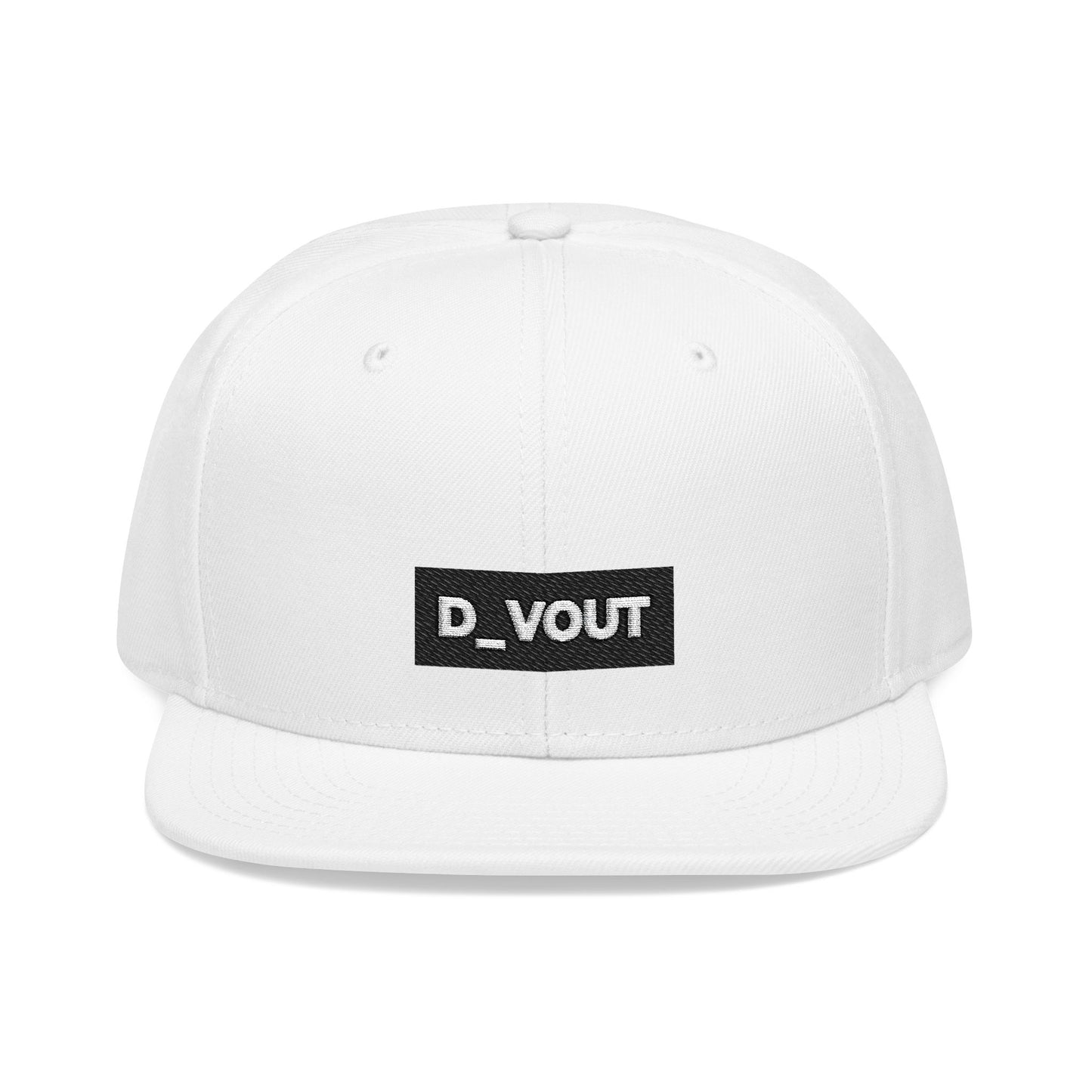 "D_VOUT" Embroidered Flatbill Snapback