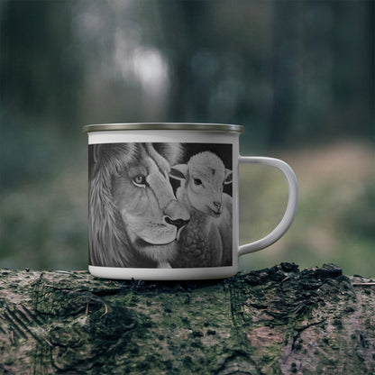 "LION & LAMB" Enamel Camping Mug