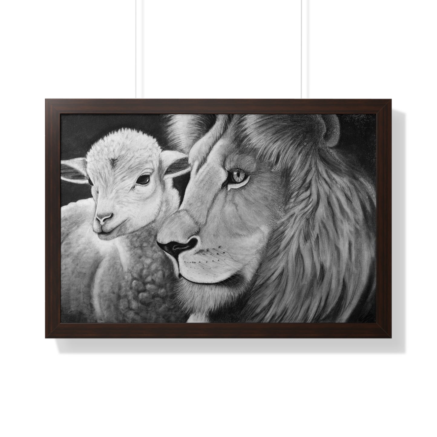 "LION & LAMB" Framed Horizontal Print